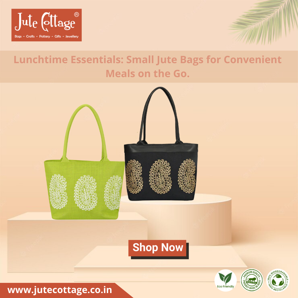 Buy Jute Lunch Bags Online in India Jute Cottage