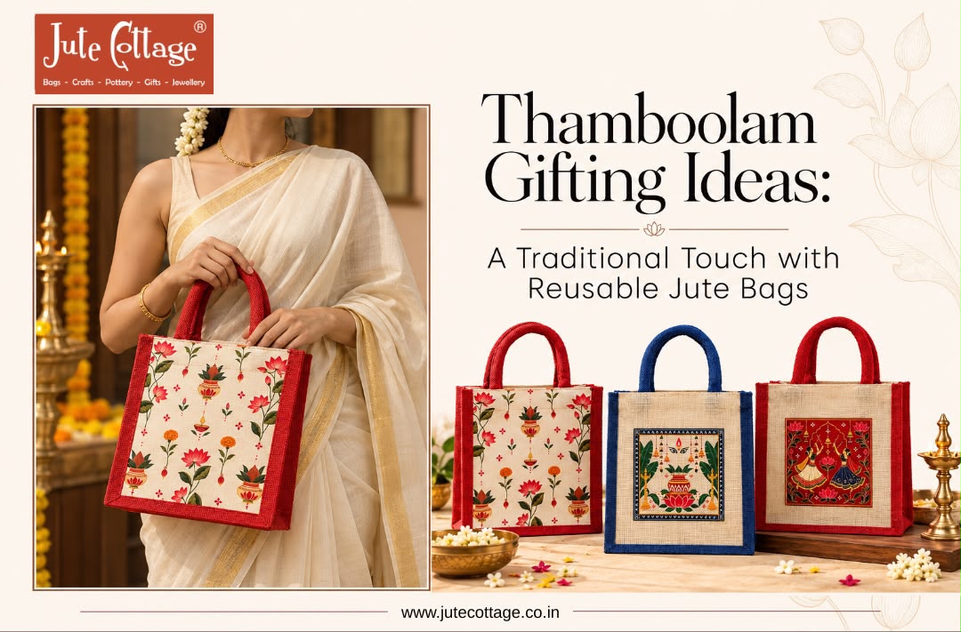 Discover sustainable jute bags for traditional thamboolam gifting, from festive potlis to reusable bags that make every celebration special.