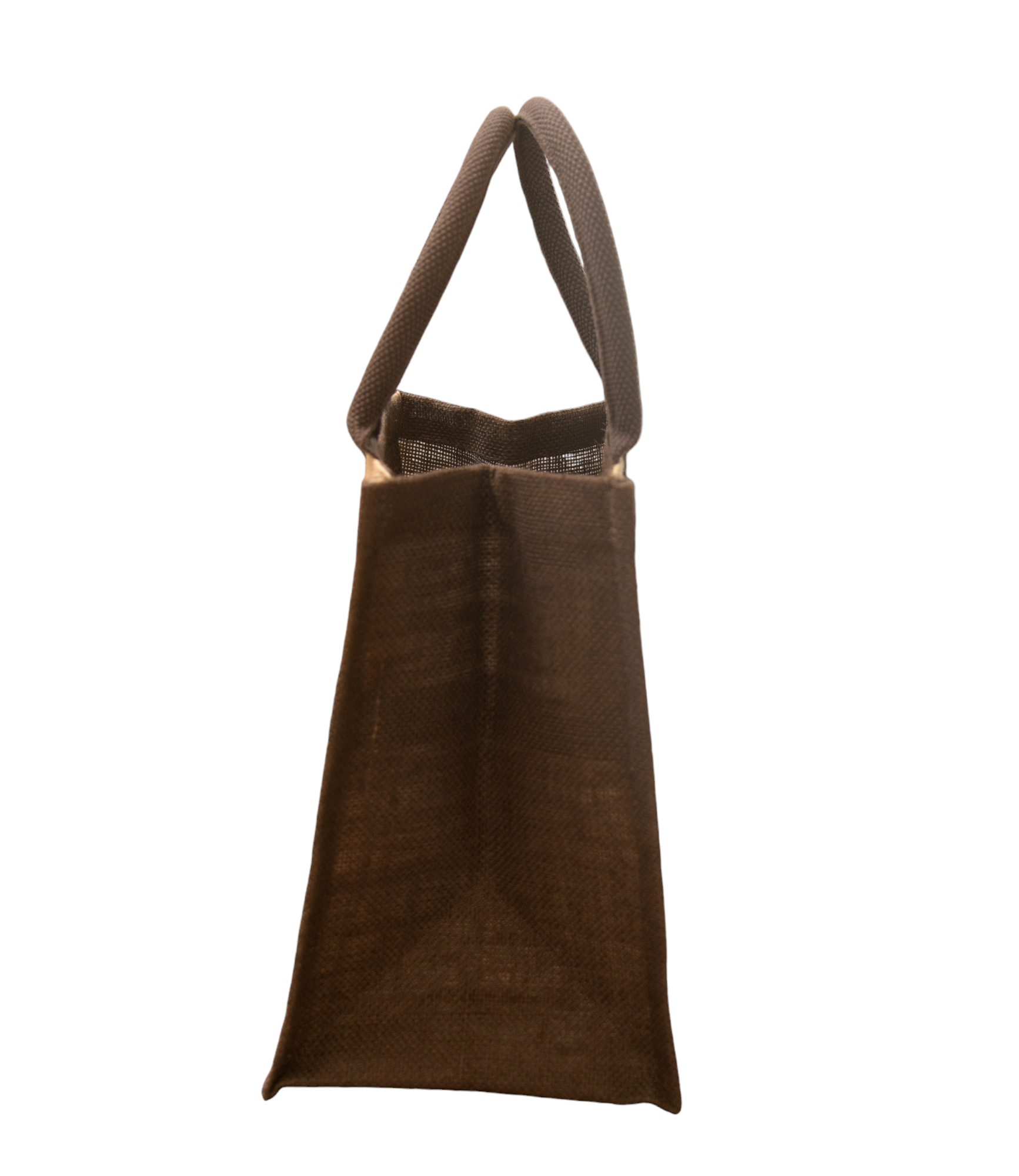 JUTE COTTAGE MOH MAYA PRINT LUNCH ZIPPER SUSTAINABLE, ECO-FRIENDLY, 100% GENUINE JUTE, STYLISH (CREAM/BROWN 11X10X7)