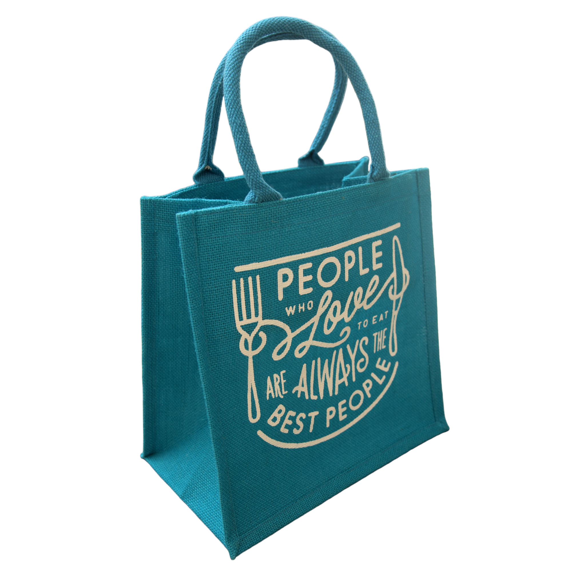 JUTE COTTAGE LOVE TO EAT PRINT LUNCH ZIPPER, SUSTAINABLE, ECO-FRIENDLY, 100% GENUINE JUTE, STYLISH (OLIVE GREEN 12X12X7)