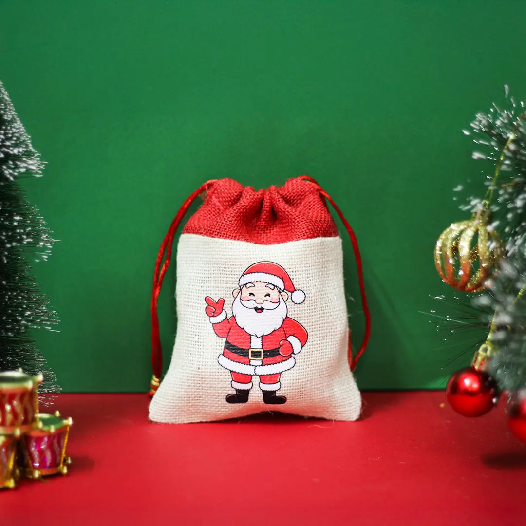 Santa Claus Christmas string pouch