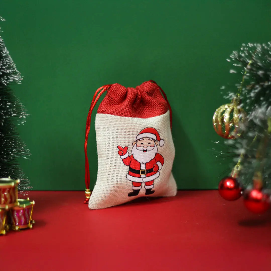 Santa Claus Christmas string pouch