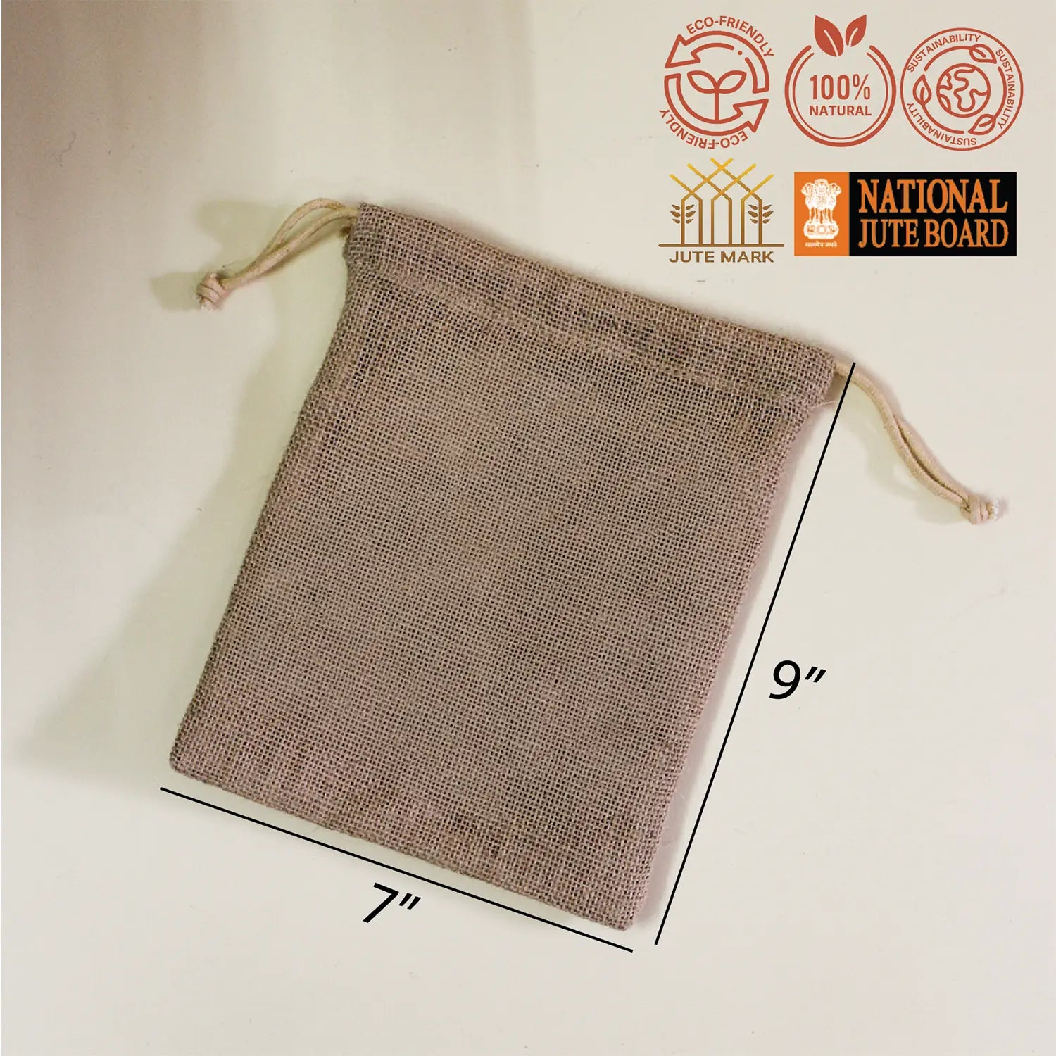 Plain Natural Jute Pouch (Medium)- Pack of 100