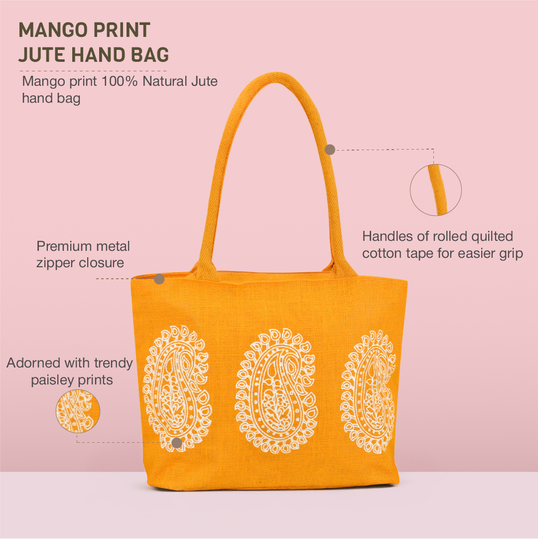 Mango print Jute handbag