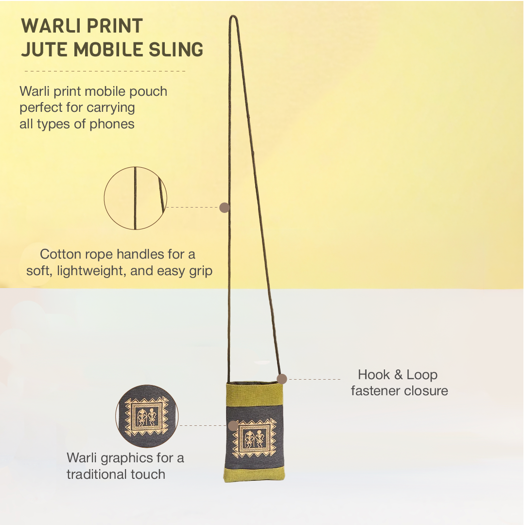 Warli Jute Mobile sling bag
