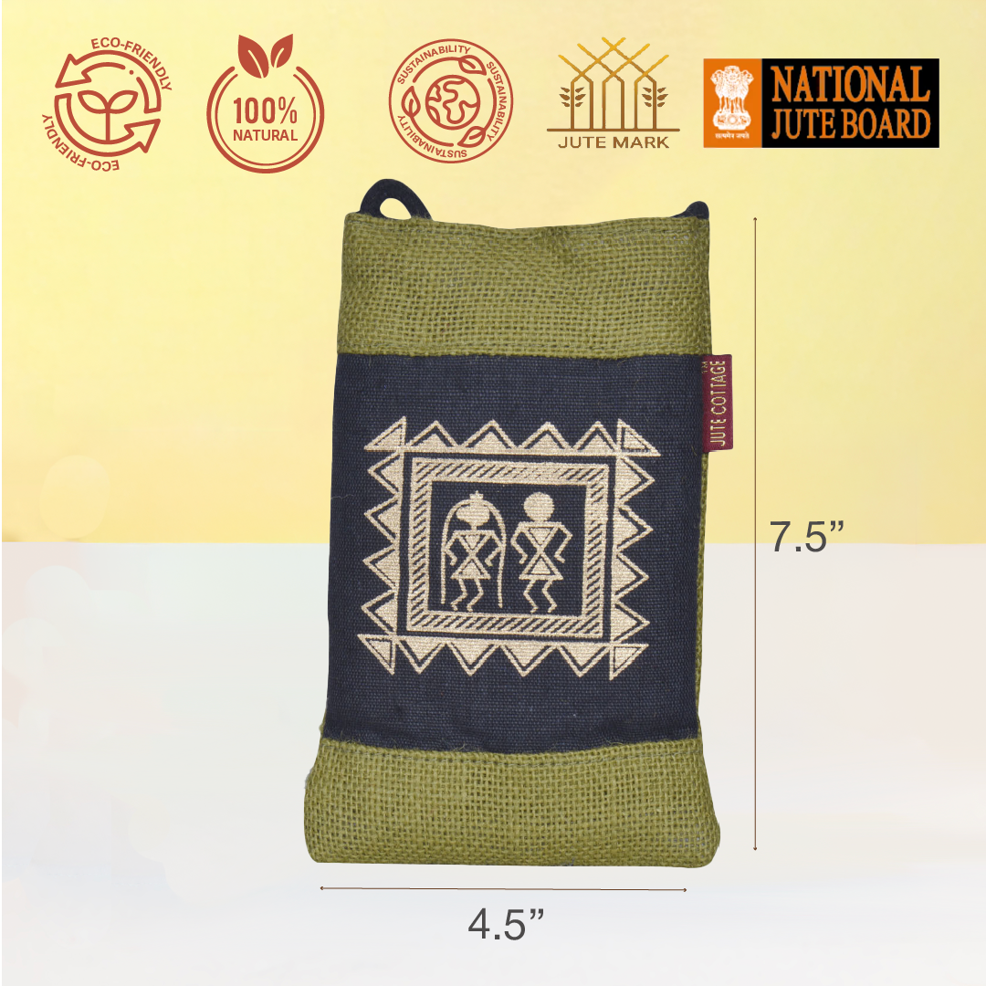 Warli Jute Mobile sling bag