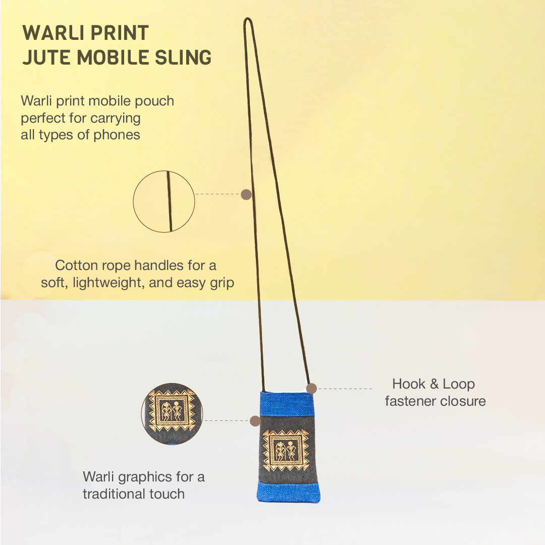Warli Jute Mobile sling bag
