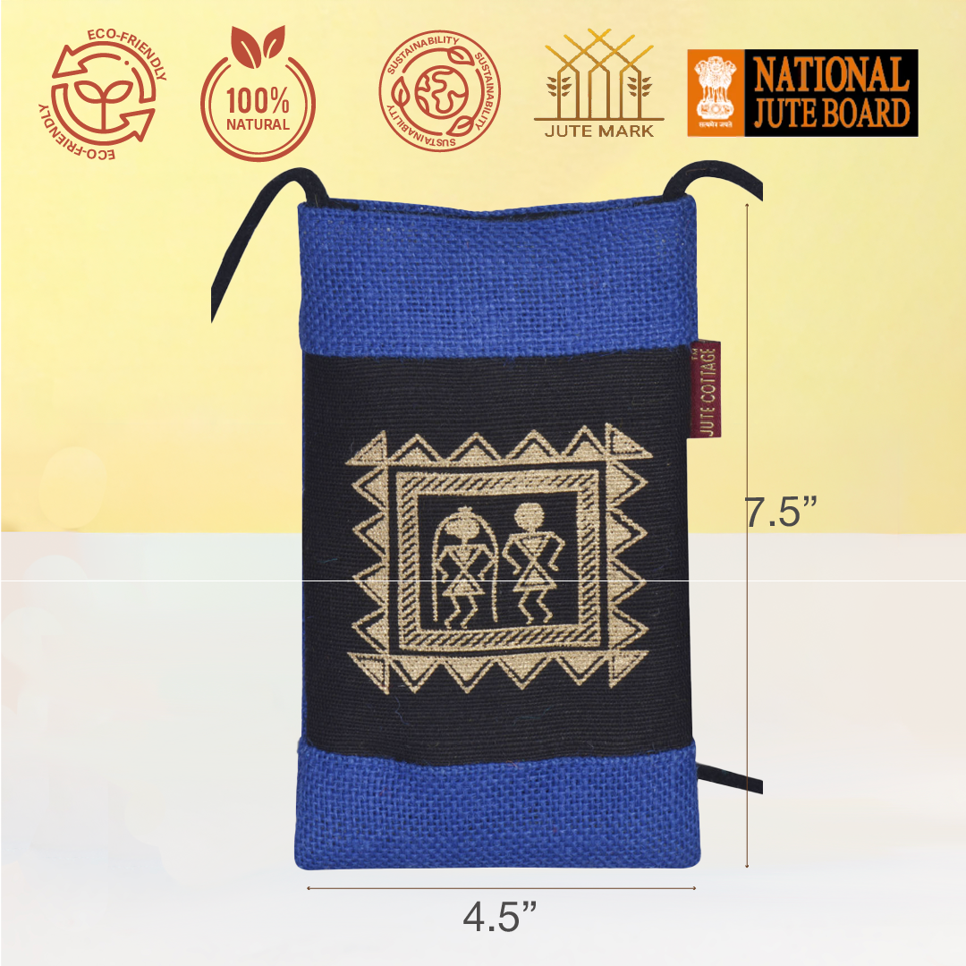 Warli Jute Mobile sling bag