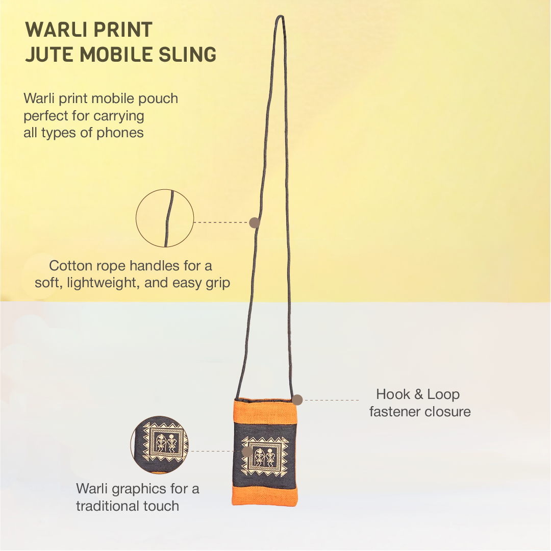 Warli Jute Mobile sling bag