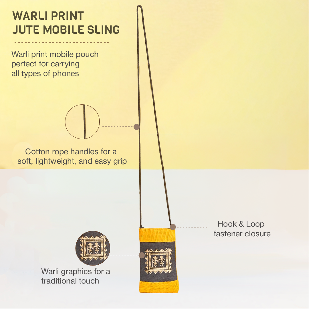 Warli Jute Mobile sling bag