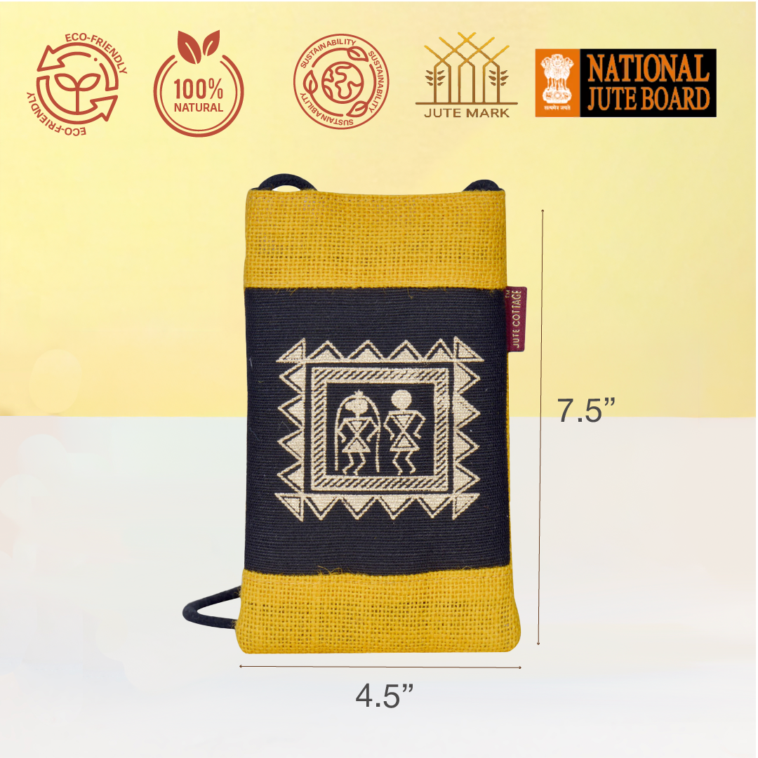 Warli Jute Mobile sling bag
