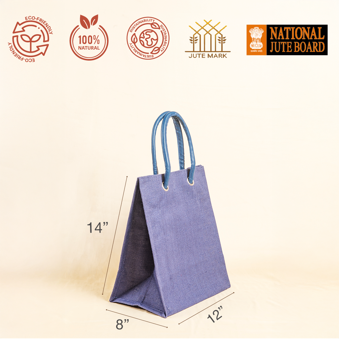 Big Eyelet Jute Lunch Bag Large