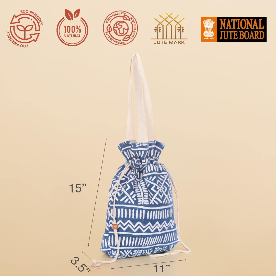 Aztec print Long potli bag