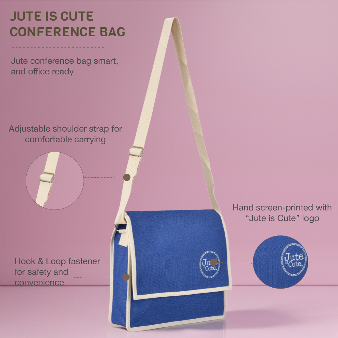 CONFERENCE BAG JUTE (D-220-BRIGHT BLUE)