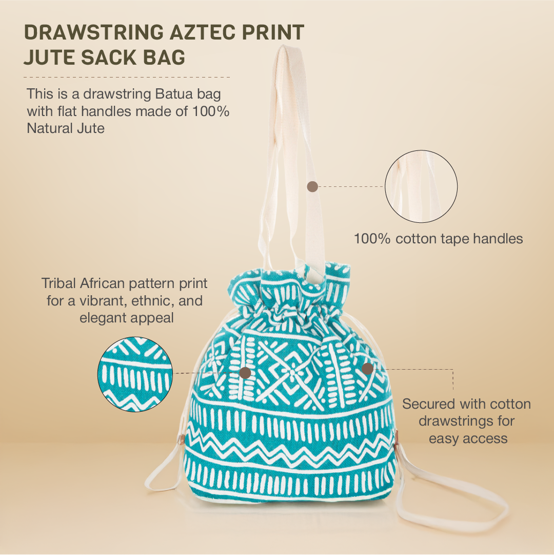 Aztec print Long potli bag