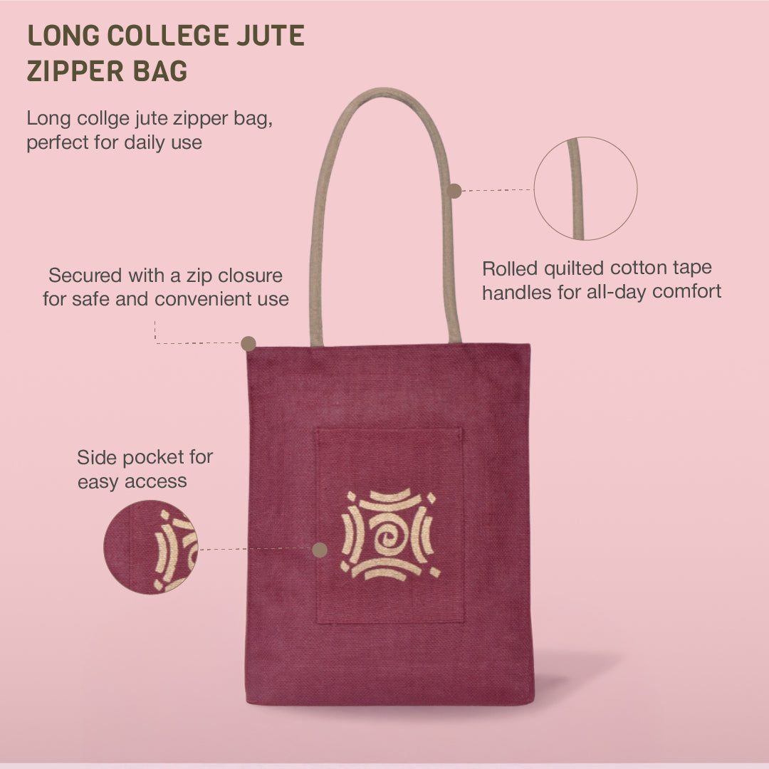 Long College Zipper bag