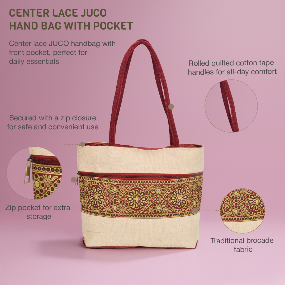 Central Lace JUCO Handbag with Front Pocket