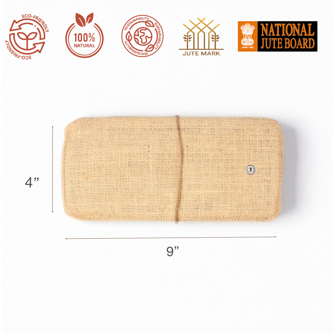 JUTE COTTAGE WALLET 2 FOLD FLAP, SUSTAINABLE, ECO-FRIENDLY, 100% GENUINE, STYLISH JUTE WALLET (BLUE 4X4.5)