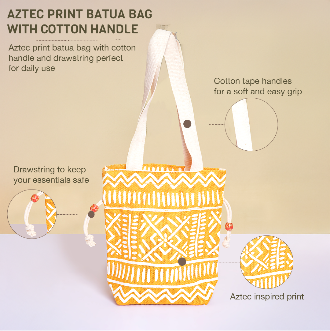 Aztec print Long potli bag