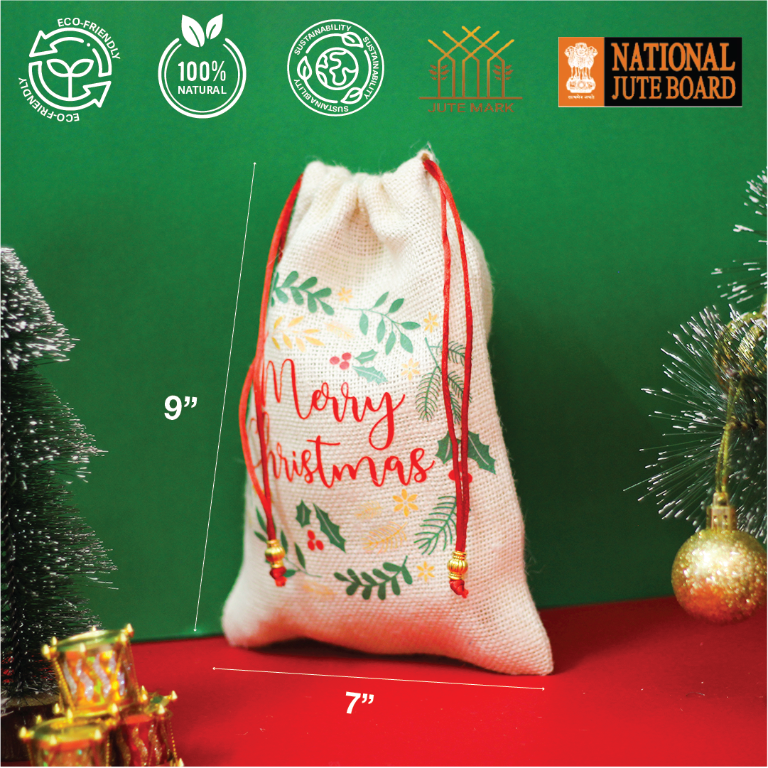 Merry Christmas Wreath String pouch