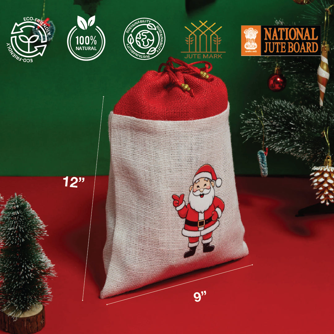 Santa Claus Christmas string pouch