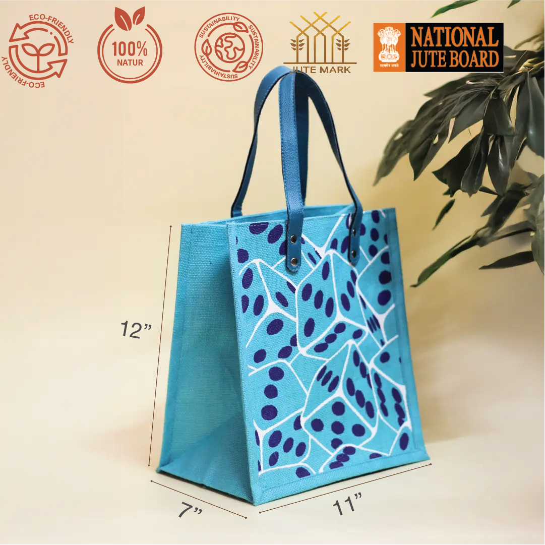 Dice Print Zipper Lunch Bag