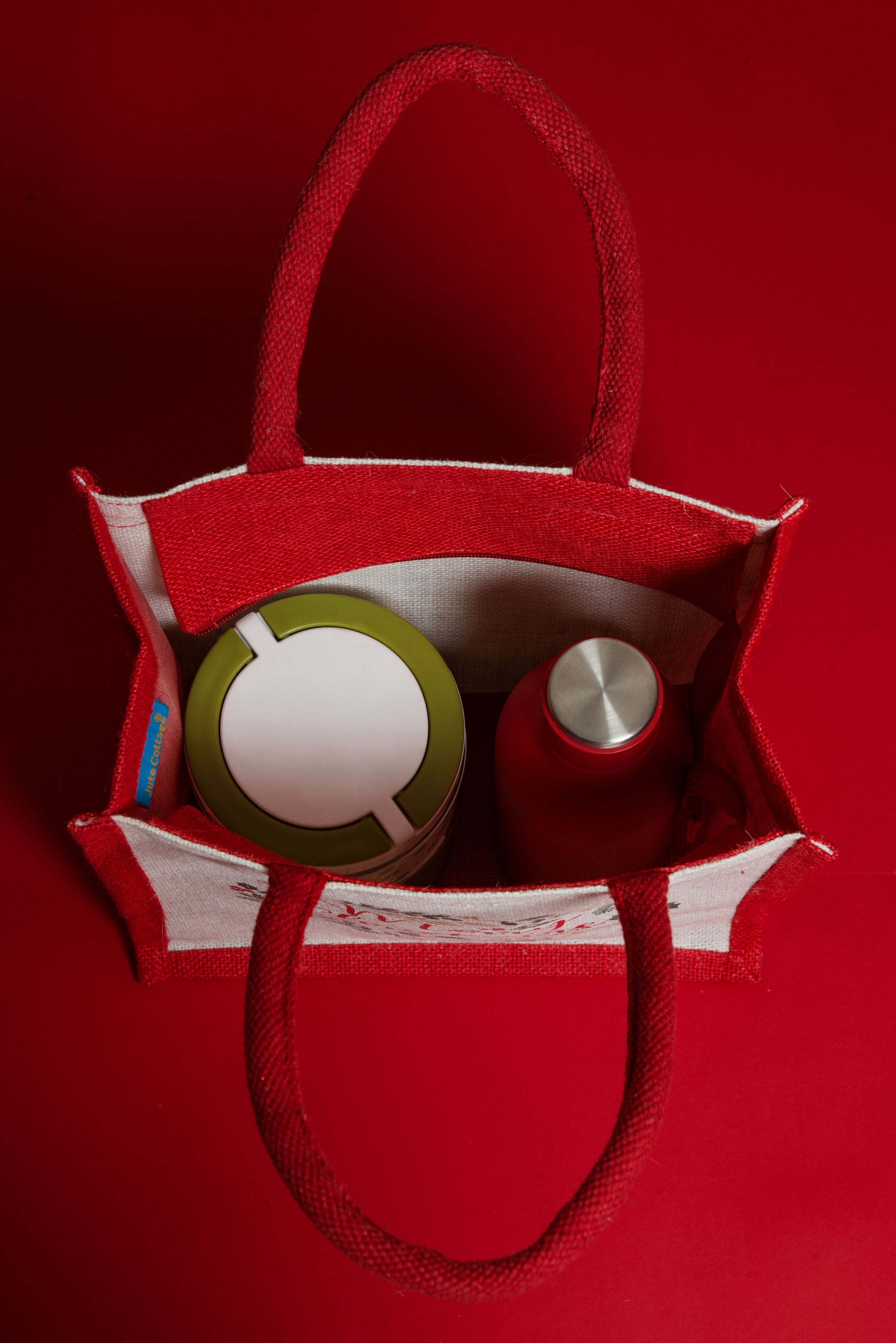 12 X 11 X 6 MERRY CHRISTMAS WREATH PRINT BAG (B-295-3-WHITE/RED)