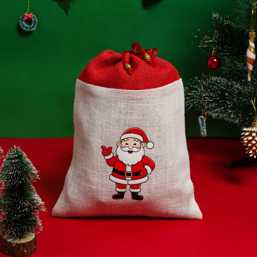 Santa Claus Christmas string pouch