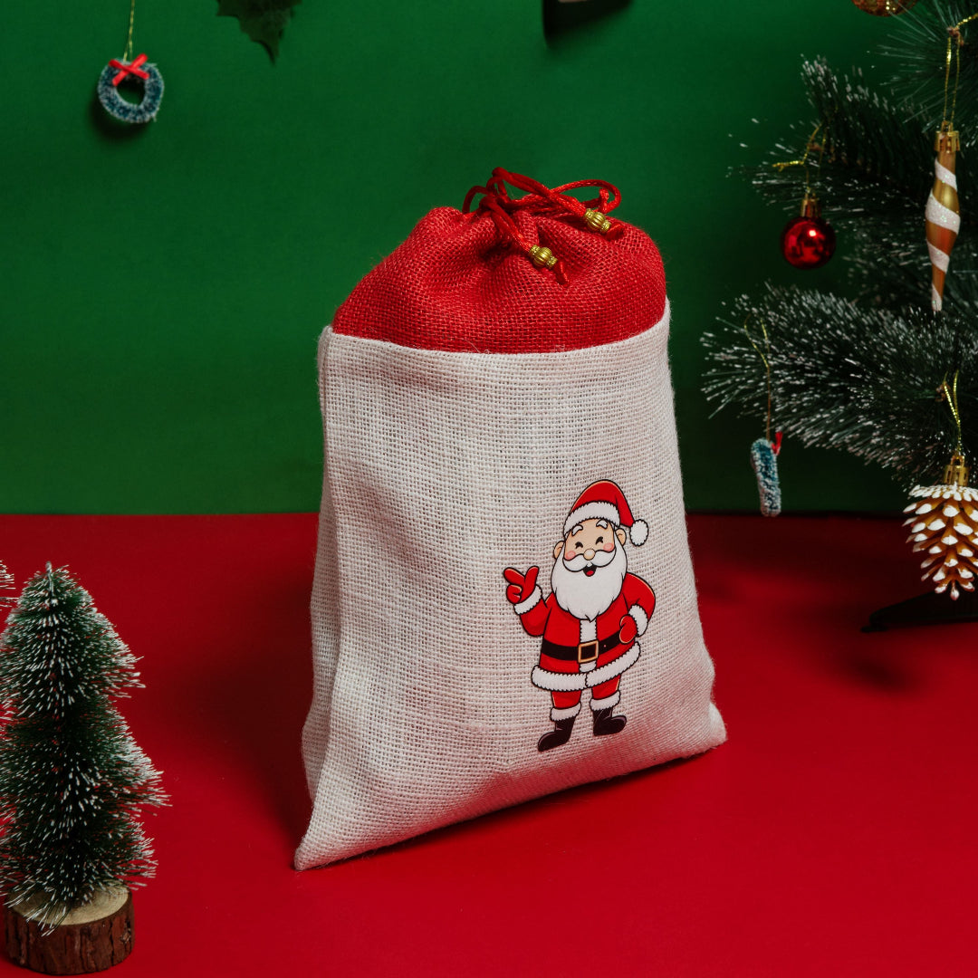 Santa Claus Christmas string pouch