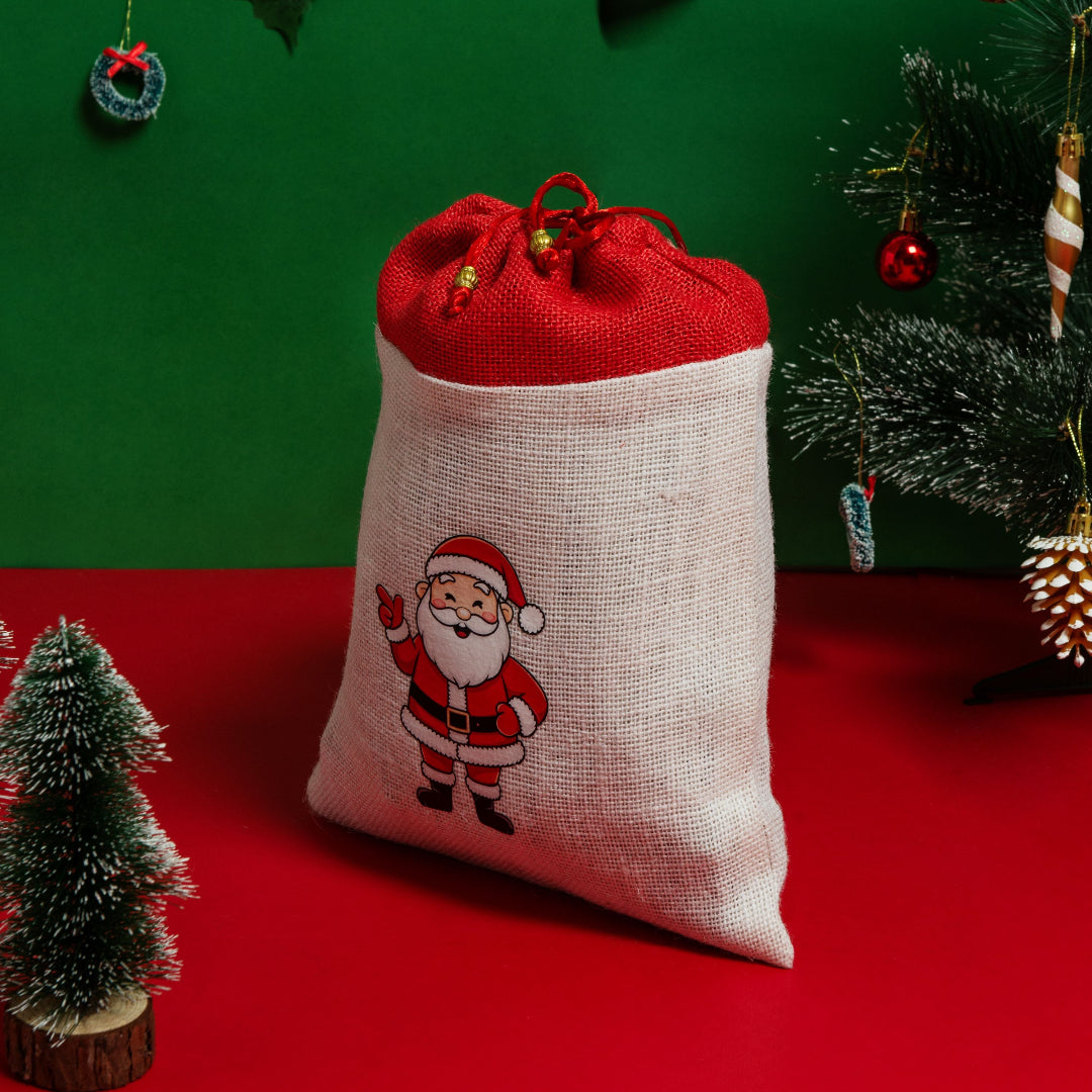 Santa Claus Christmas string pouch