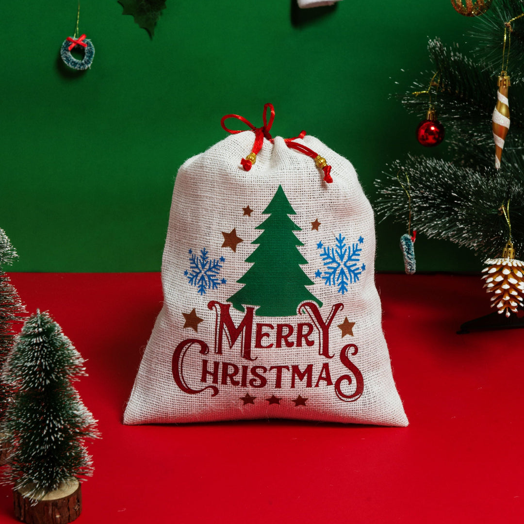 Merry Christmas Tree string pouch