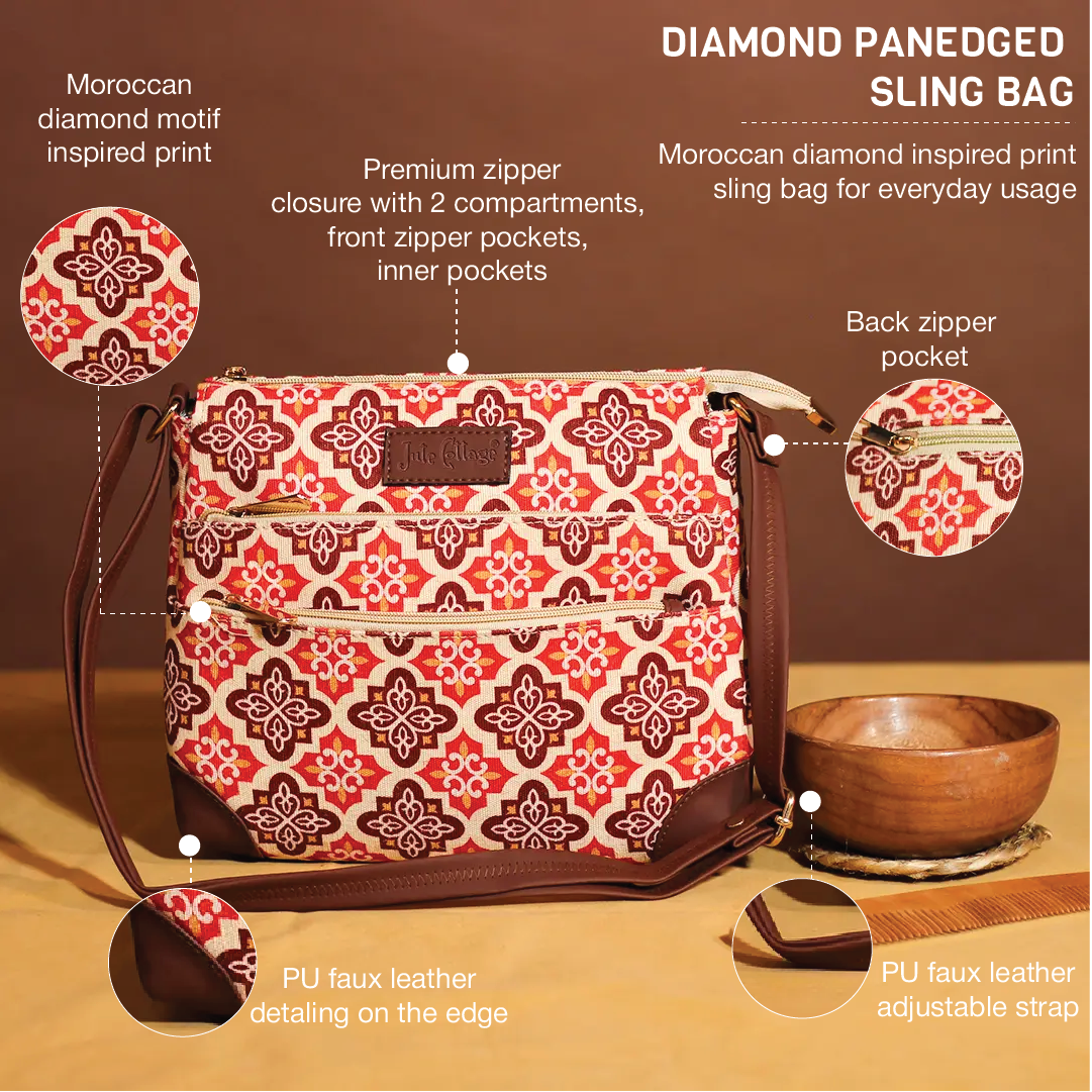 Diamond PanEdged Sling Bag