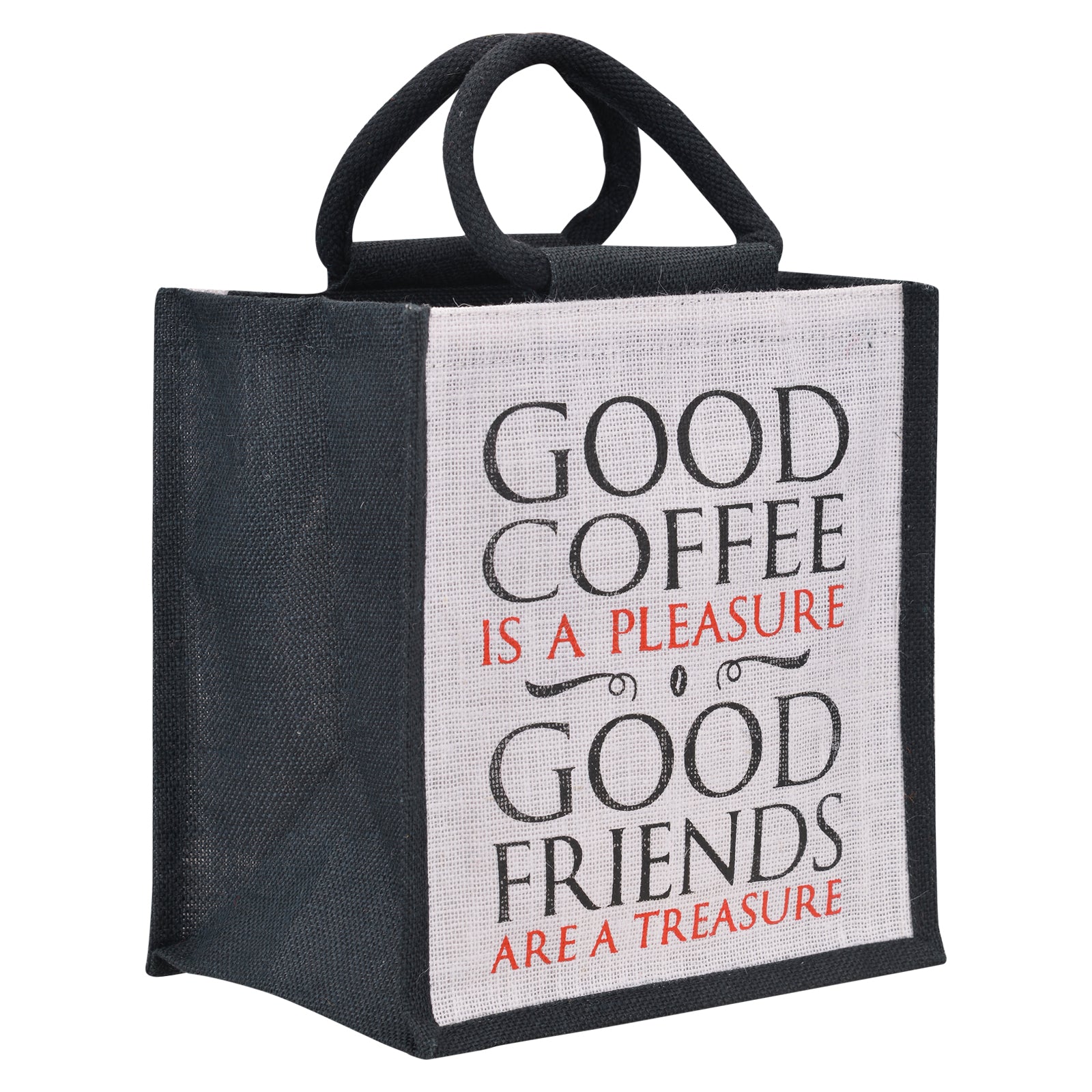 JUTE COTTAGE COFFEE FRIENDS LUNCH ZIPPER, SUSTAINABLE, ECO-FRIENDLY, 100% GENUINE JUTE, STYLISH (CREAM/BROWN 11X10X7.5)