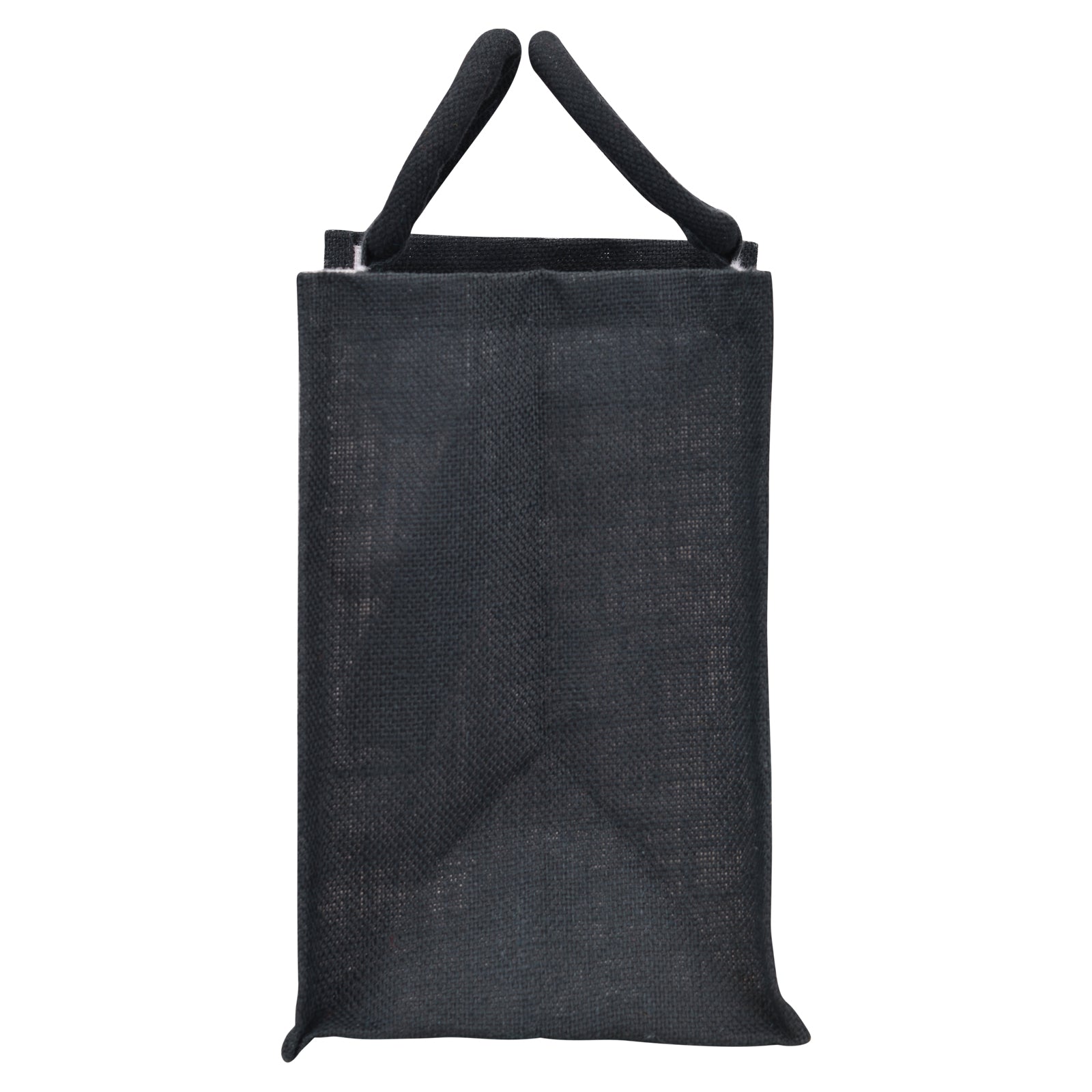 JUTE COTTAGE COFFEE FRIENDS LUNCH ZIPPER, SUSTAINABLE, ECO-FRIENDLY, 100% GENUINE JUTE, STYLISH (WHITE/BLACK 11X10X7.5)
