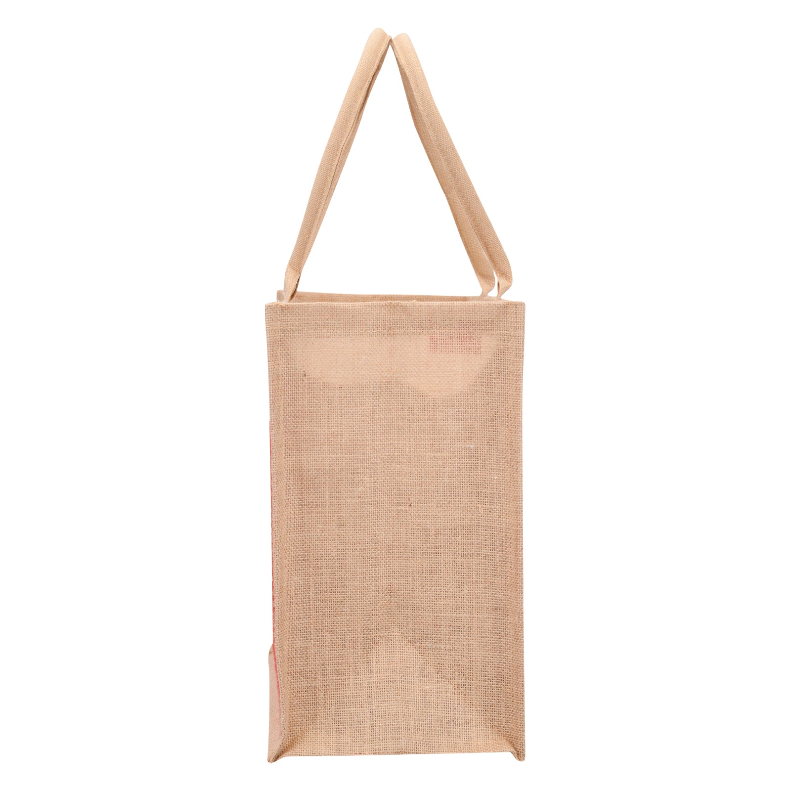 JUTE COTTAGE 3 MANGO PRINT SHOPPING ZIPPER, SUSTAINABLE, ECO-FRIENDLY, 100% GENUINE JUTE, STYLISH (RED 14X16X8)