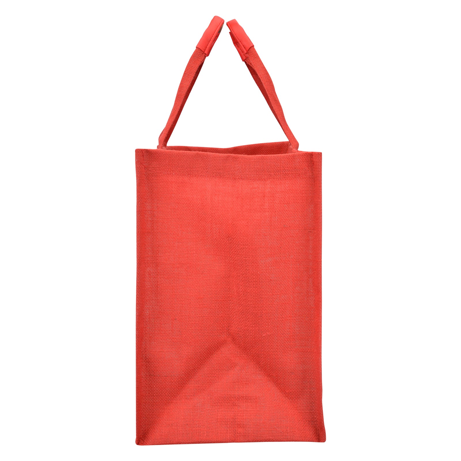 JUTE COTTAGE FLORAL MOTIF PRINT SHOPPING ZIPPER, SUSTAINABLE, ECO-FRIENDLY, 100% GENUINE JUTE, STYLISH (RED 14X17X9.5)