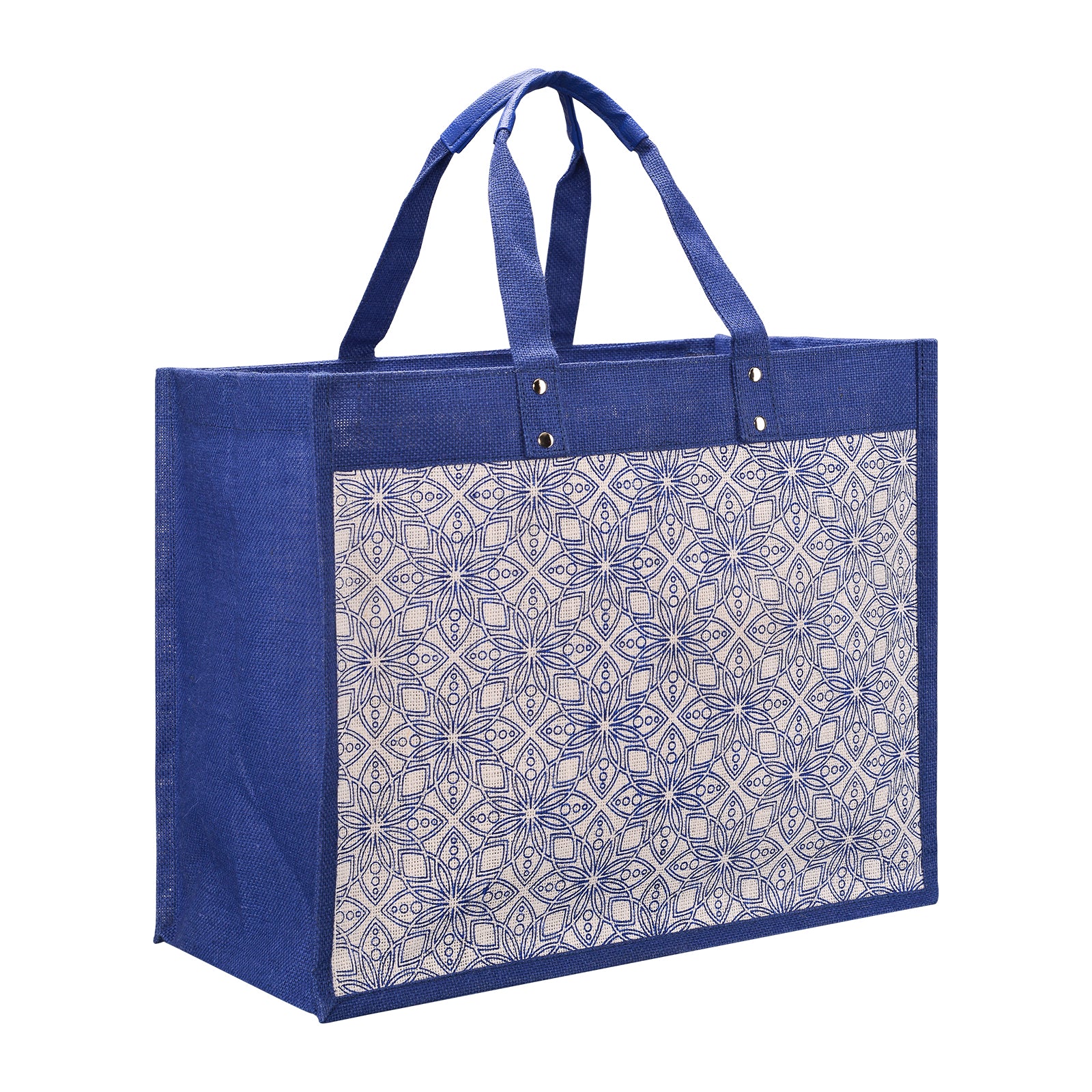 JUTE COTTAGE FLORAL MOTIF PRINT SHOPPING ZIPPER, SUSTAINABLE, ECO-FRIENDLY, 100% GENUINE JUTE, STYLISH (RED 14X17X9.5)