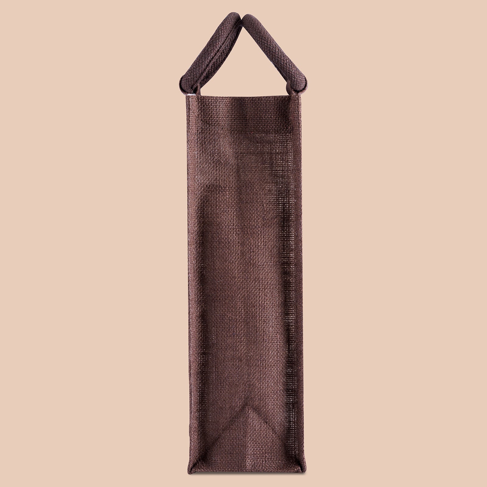 JUTE COTTAGE BOTTLE BAG WARLI PRINT, SUSTAINABLE, ECO-FRIENDLY, 100% GENUINE JUTE, STYLISH (WHITE/BROWN 14X5X4.5)