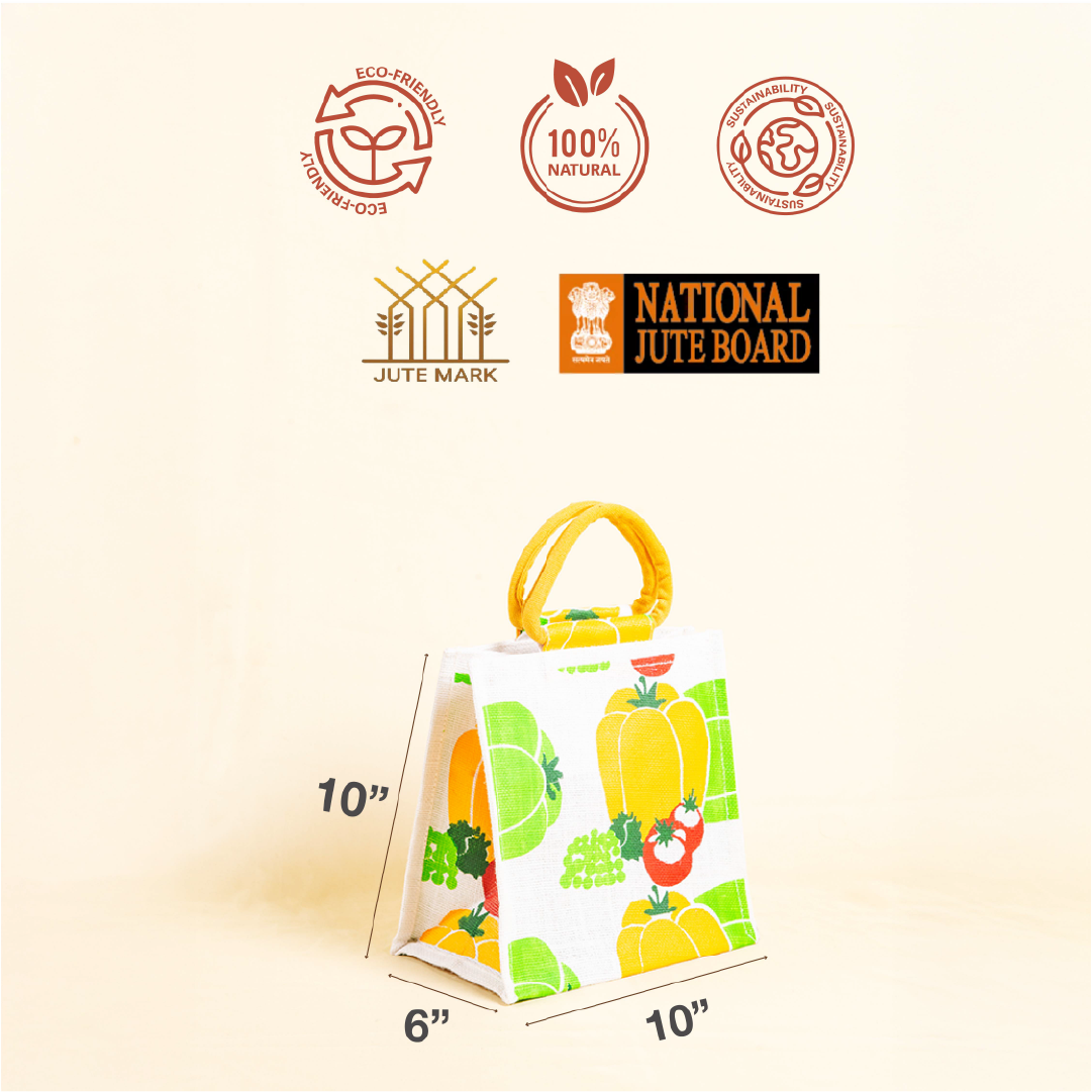 Capsicum Print Jute Lunch Bag