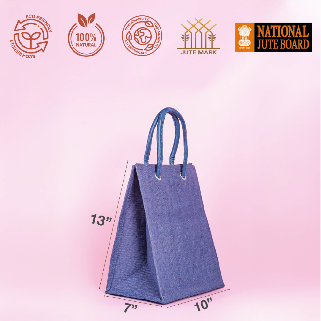 Big Eyelet Jute Lunch Bag
