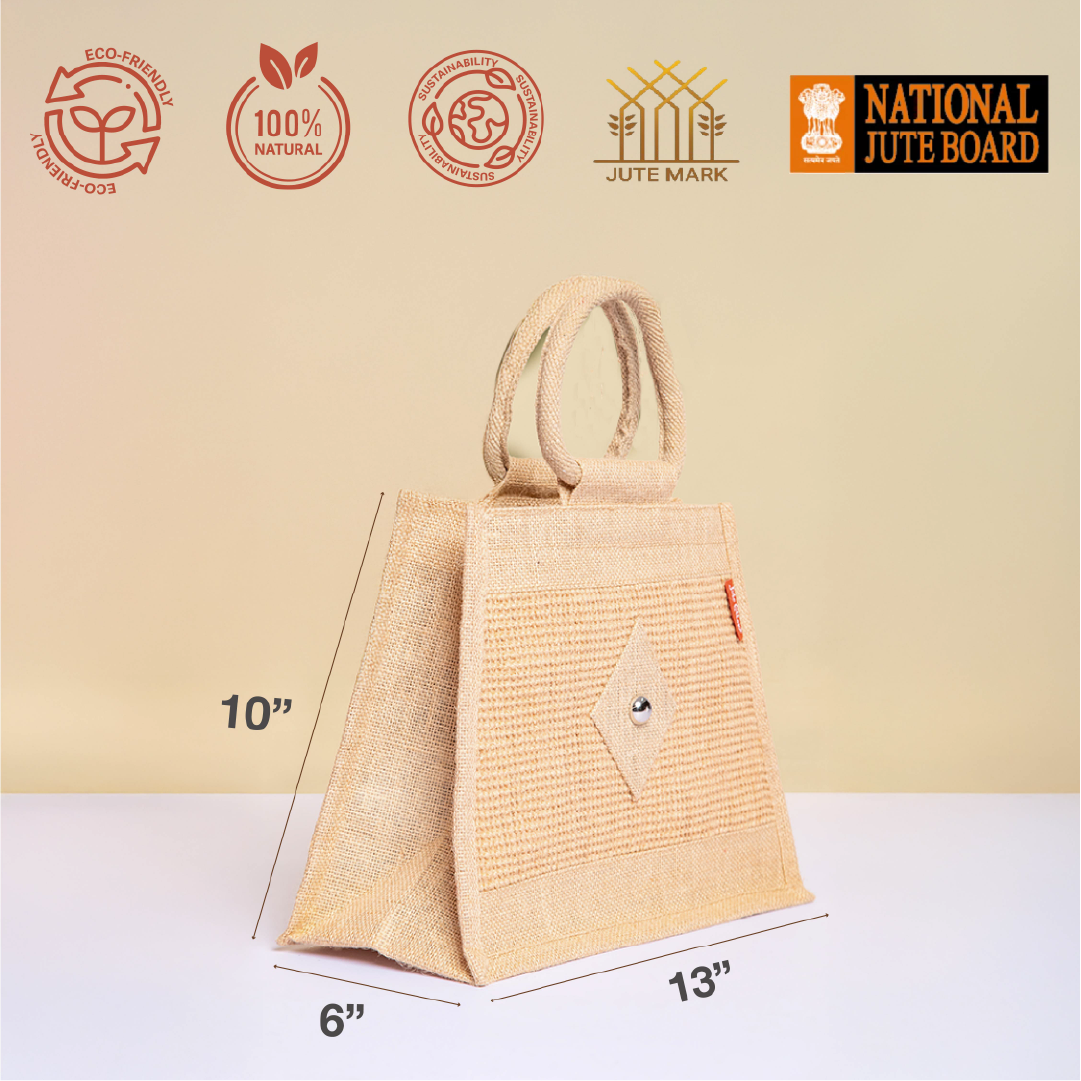 Rustic Dobby Jute Lunch Bag