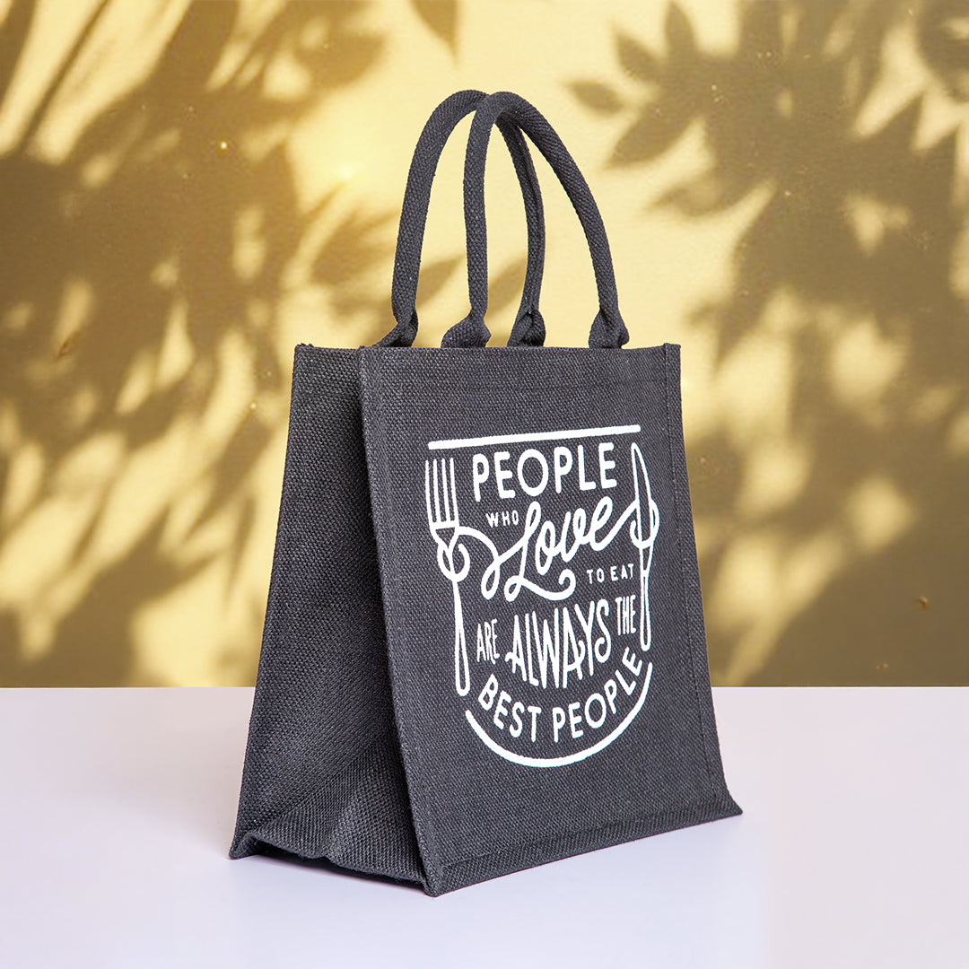 Love to Eat Jute Lunch Bag