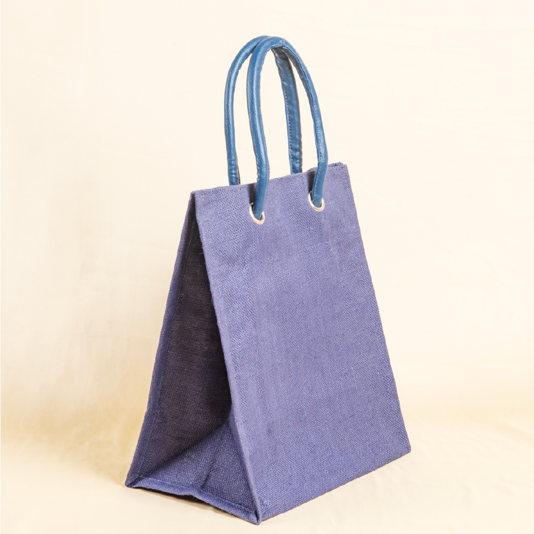 Big Eyelet Jute Lunch Bag Large