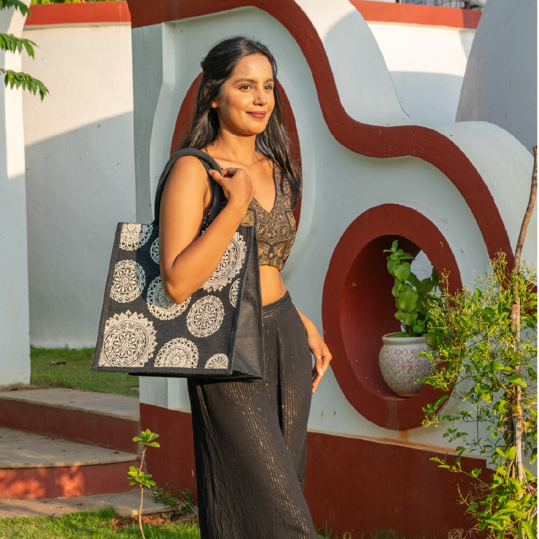 Floral Chakra Print Shopping Bag