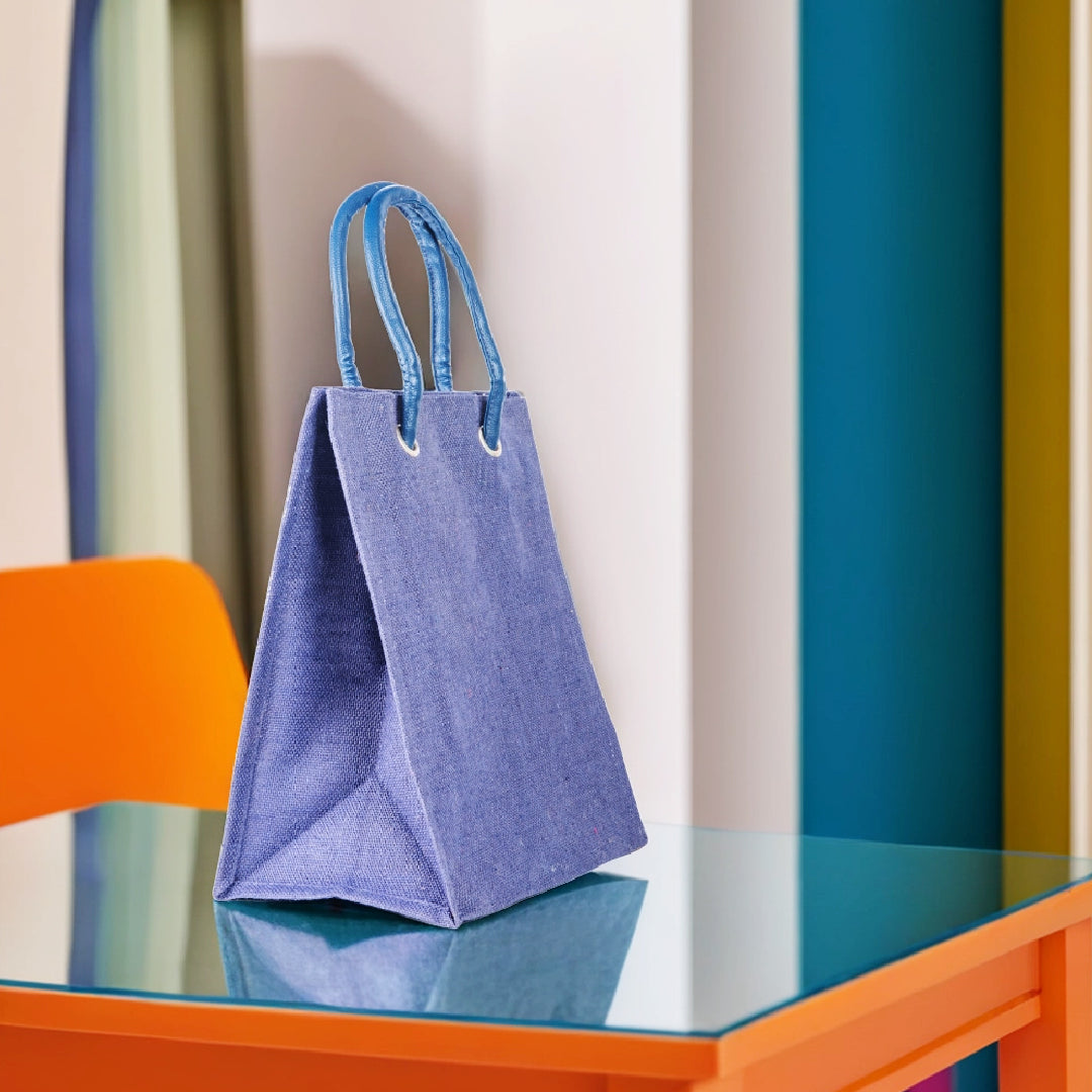 Big Eyelet Jute Lunch Bag