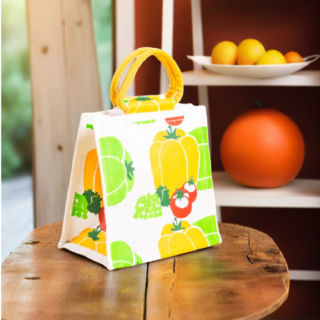 Capsicum Print Jute Lunch Bag