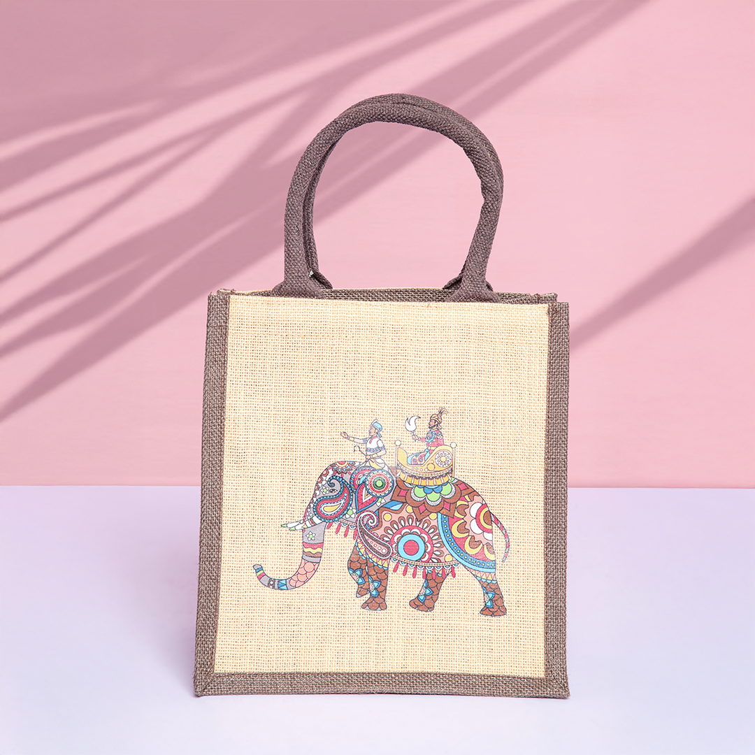 Ambari Elephant Print Lunch Bag