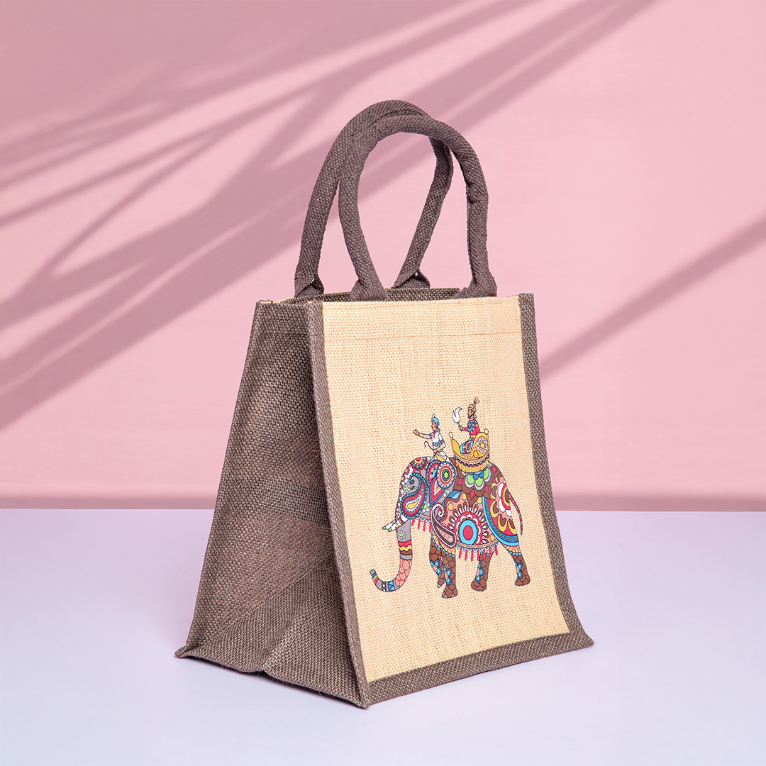 Ambari Elephant Print Lunch Bag