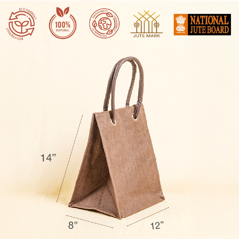 Big Eyelet Jute Lunch Bag Large