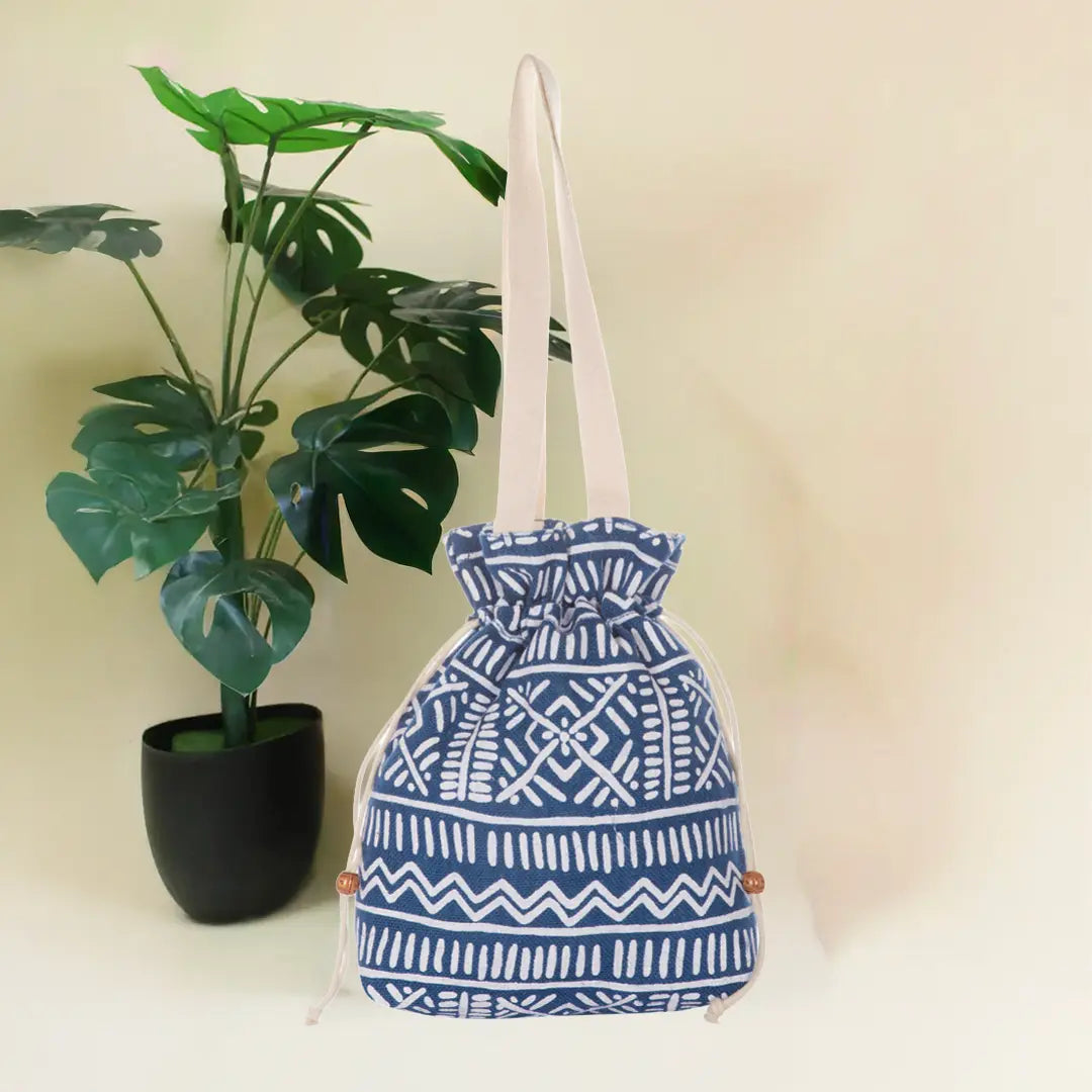 Aztec print Long potli bag